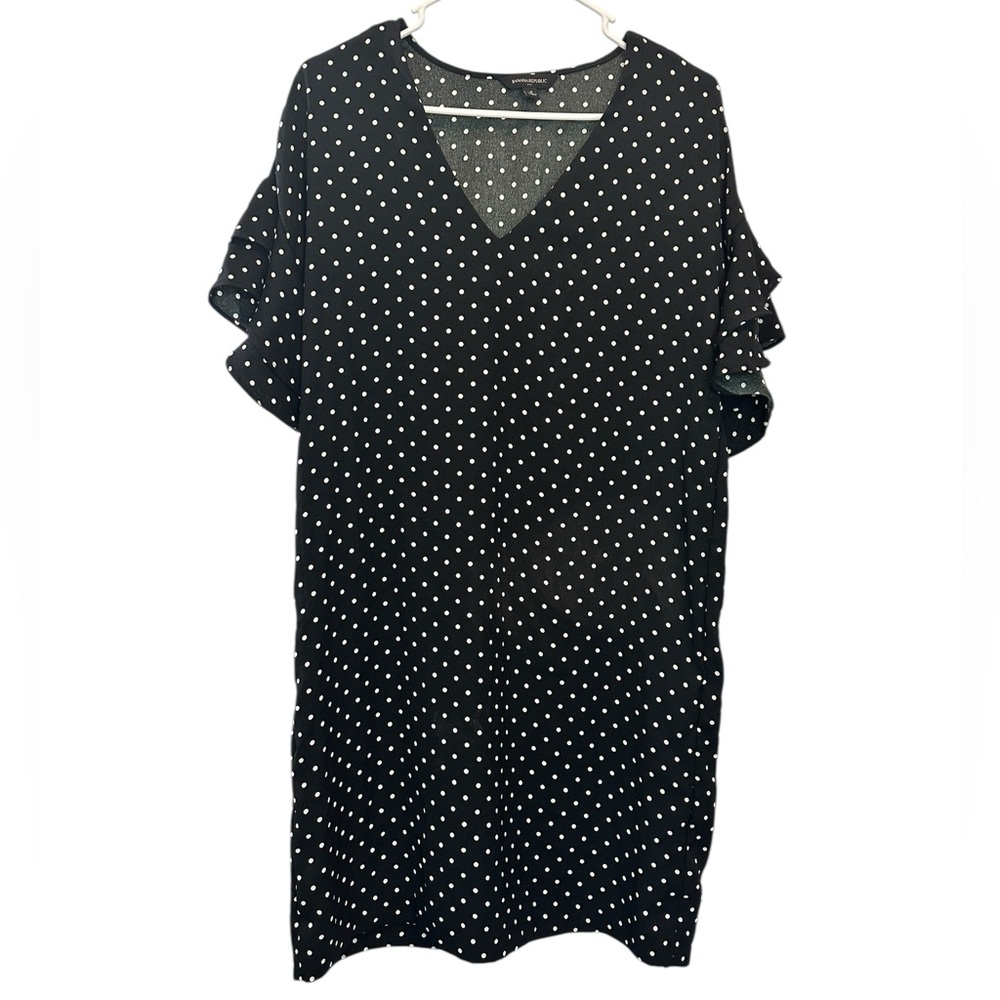 Banana Republic polka dot shift v-neck dress size 4
